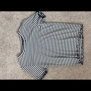 lettuce edge striped ribbed tee